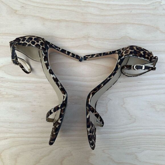 Stuart Weitzman Nudist Heels Sandal Leopard Print Calf Hair womens size 9 - Picture 6 of 12